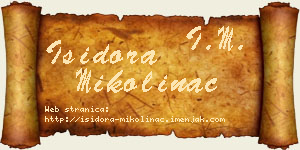 Isidora Mikolinac vizit kartica